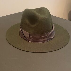 Olive Green Fedora with Brown Band